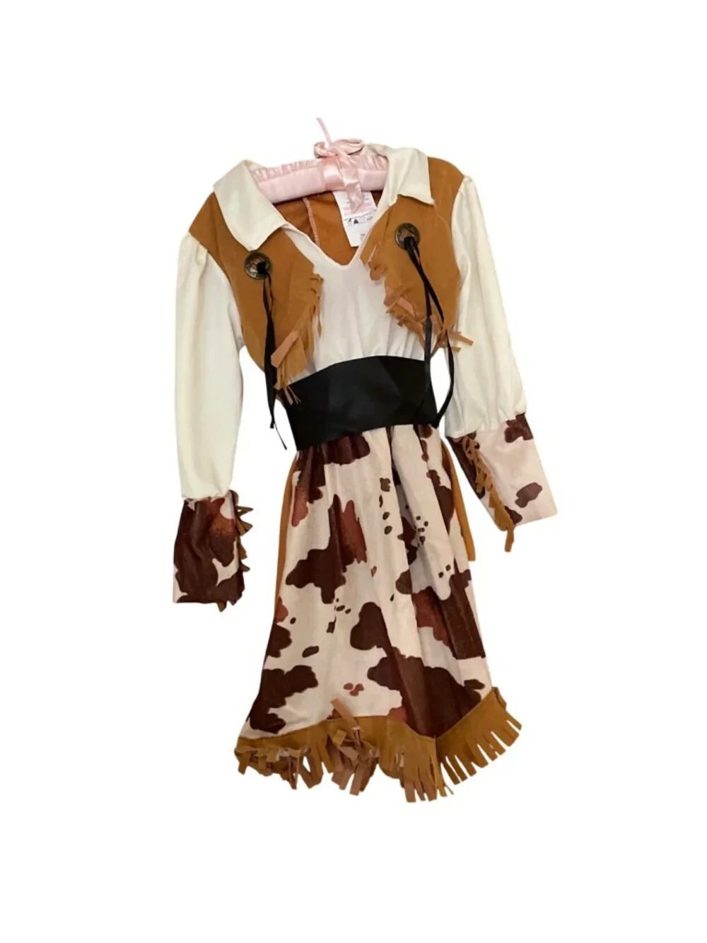 Rubies Yarn Babies Cowgirl Halloween Costume Sm 3-4 Yrs Hat Yarn Hair Dress Belt